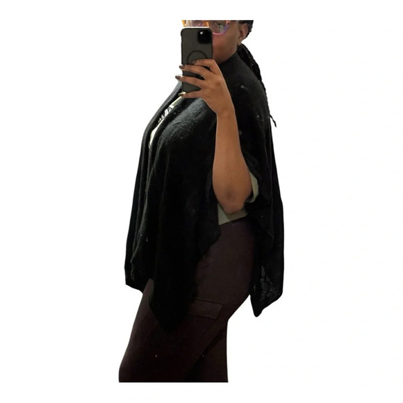 Wooden Ships Wool Blend Poncho Cardigan Knit Women’s Size S/M - Picture 10 of 11